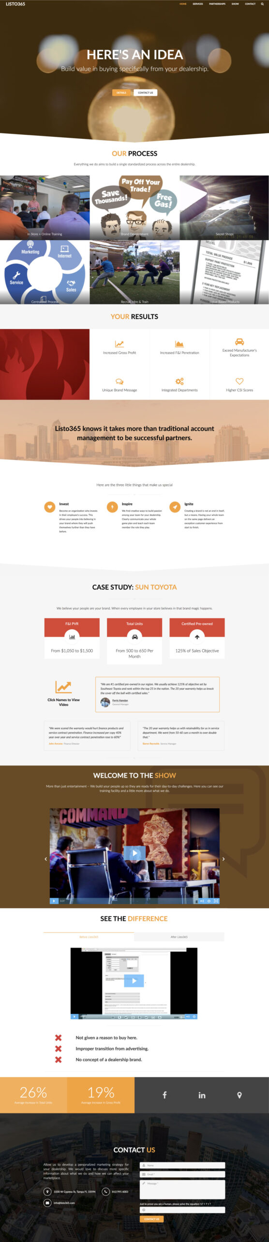 Listo365 Website Design