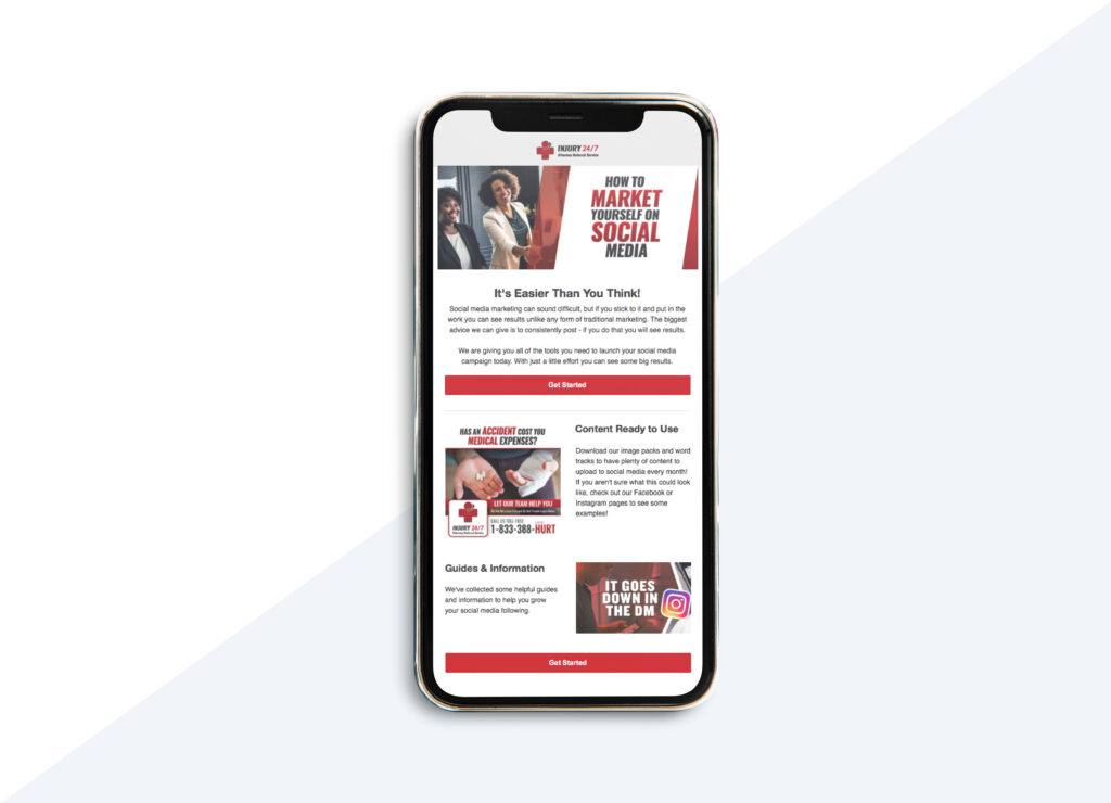 Injury 24/7 Email Marketing Campaign